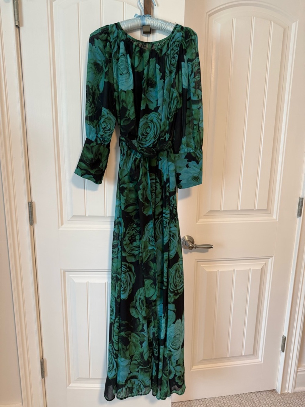 Green & Teal Floral Maxi Dress - Picture 4 of 4